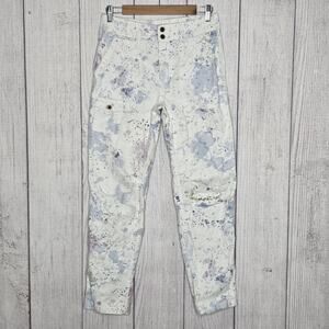 Anthropologie The Wandererer Paint Splatter Boho Cargo Pants White - Size 26